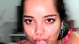 debora prado jerks off nicely before giving a deep, sloppy blowjob to big cock