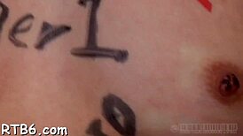 Clamped chick gets ball licked and facial castigation