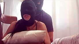 chairtied, hooded, and ballgagged, i take a big cock in all my holes