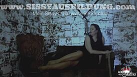 German sissy undergoes feminization training to become obedient bitch slave.