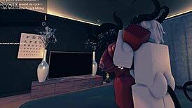 Two demons intensely fuck with big asses in condo