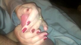 Wife Gives a Hand in the Trim Session