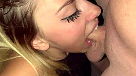 Cum hungry girl pukes on dick in messy deepthroat