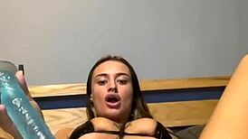 Slutty goth solo plays anal