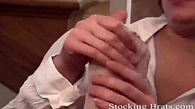 we love sucking stocking covered toes in lesbian bdsm fetish