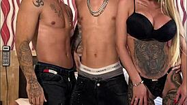 Brazilian Whore Orgasms in Anal Threesome.