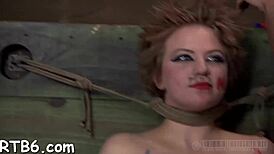 Clamped chick gets ball licked and facial castigation