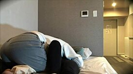 asian girlfriend panics during intense thrusting at work!