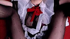 anal lesson for neon haired doll in glasses