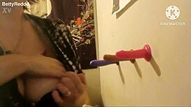 Three rubber cocks bouncing in a casual group scene.