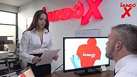 Blonde Employee Sucks Boss's Cock To Change His Mind