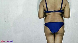 Indian Shemale Feels Passion in Blue Bikini