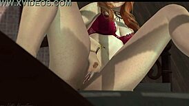 Redhead masturbates alone at home with close-up