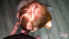 Sweet Freckle Faced Amber Starts Quickie Sex