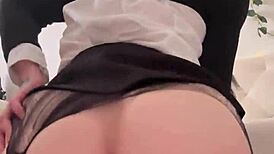 petite wednesday addams bounces big ass on dildo