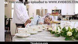 Lucky Guy Eagerly Tastes Tight Pussy Of Petite Asian Teen 18+ With Monster Cock