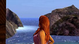 Redhead masturbates alone at home with close-up