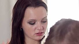 oh, teen brunettes genevieve and lana share a cock!