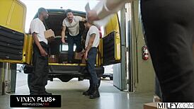 Sienna rae, bbc-crazy milf, gets airtight with cum in mouth and anal in office.