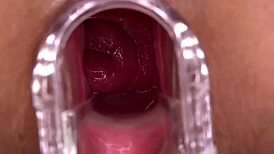 Is that wet pussy squirting so much during hardcore fucking with big tits and shaved hairless body?