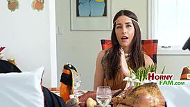Teen Fucks Father-In-Law Before Thanksgiving Feast with Taboo Family