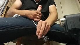 playing with my stiff cock until i cum