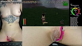 playing tropical monster girls on stream with cum dripping from wet pussy 😈