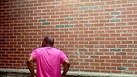 Private Strip Tease for Free While Faced Backwards in 70 Degree Weather