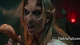 Nurse feels intense fear and pleasure as demon fucks her roughly, squirting milk into her mouth