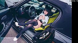 Rinka Okita takes on a jerk-off challenge in cosplay