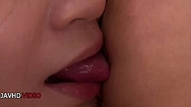 arisa kuroki's big tits deliver blowjobs in threesome for lucky guys