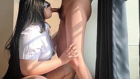 i was trying to study, but got disturbed and ended up sucking a big dick in the bedroom.