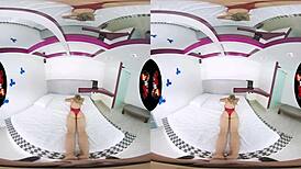 I admire this beautiful babe with big breasts in 5k vr, shes so cute and model-like