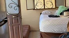 get ready with me naked, muscular bodybuilder voyeur fetish in homemade mexican style