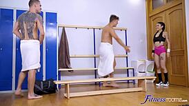 Japanese Women In Locker Room Threesome Fitness Scene