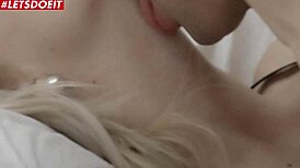 blonde teen intensely fucks boyfriend in morning