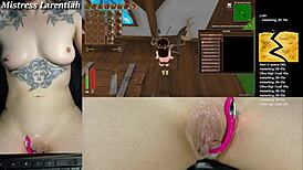 spiller tropiske monsterjenter på stream med sæd dryppende fra våt fitte 😈