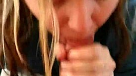 Watch This Blonde Suck A Hung Stud Till He Explodes!