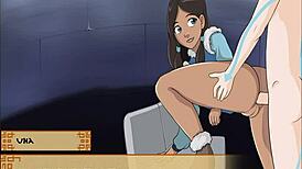 teacher gets anal assfucking and creampie in hentai anime scene with milf