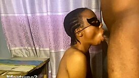 Horny ebony babe craves action before heading home