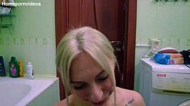 Old hairy dude gets blowjob from beauty!