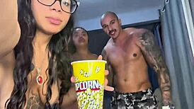 I played a game with my three hot friends, and they attacked me for cock