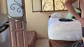 get ready with me naked, muscular bodybuilder voyeur fetish in homemade mexican style