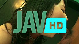 arisa kuroki's big tits deliver blowjobs in threesome for lucky guys