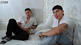 Latina enjoys two huge cocks 😍