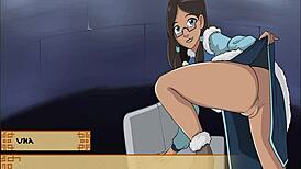 teacher gets anal assfucking and creampie in hentai anime scene with milf