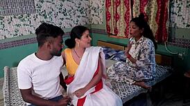 Indická bhabhi se zapojuje do trojky s nevlastní sestrou a manželem.