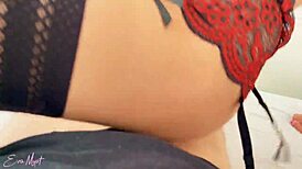 Cock Pump And Hard Ride With Crotchless Panties Amazon Helping Guy Cumshot On Hairy Pussy