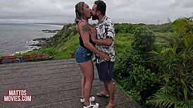 the mattos couple's wild beach adventure with anne's hairy pussy getting licked and fucked hard