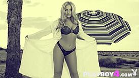 Gorgeous Big Tits Blonde Milf Teya Kaye Poses Passionately In Sexy Lingerie